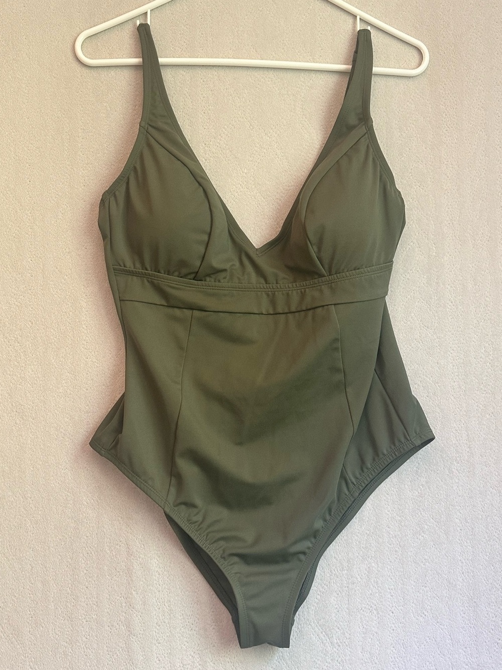S3 Swim Olive Green One-Piece Swimsuit Sz L Like New No Tags
